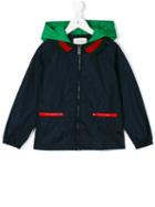 Gucci Kids - Zipped Jacket With Hood - Kids - Polyamide - 8 Yrs, Blue