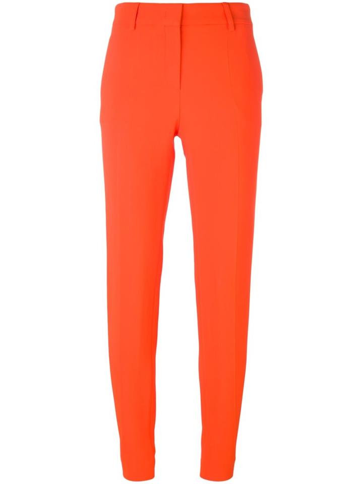 Emilio Pucci Straight Leg Trousers, Women's, Size: 46, Yellow/orange, Viscose/spandex/elastane/acetate