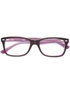 Ray-ban Square Frame Glasses, Pink/purple, Acetate