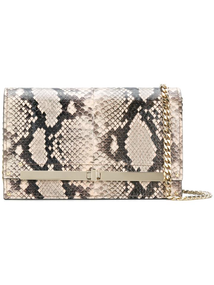 Casadei Snake-effect Clutch Bag - Pink & Purple