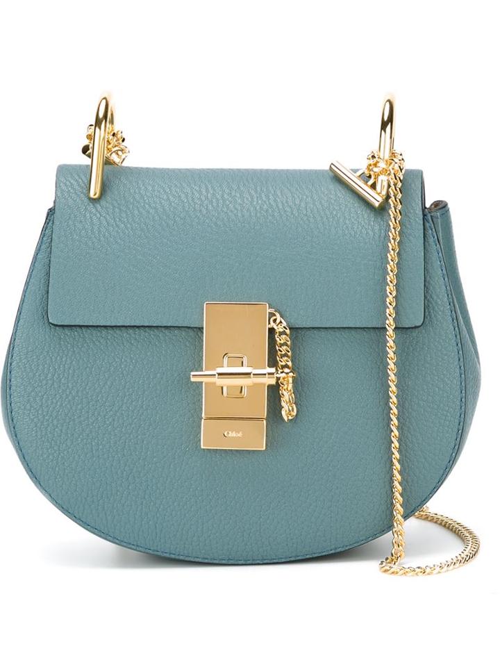 Chloé - Mini Drew Shoulder Bag - Women - Lamb Skin - One Size, Blue, Lamb Skin