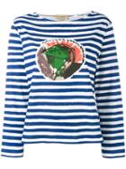 Burberry - Printed Stripe T-shirt - Women - Cotton - M, White, Cotton