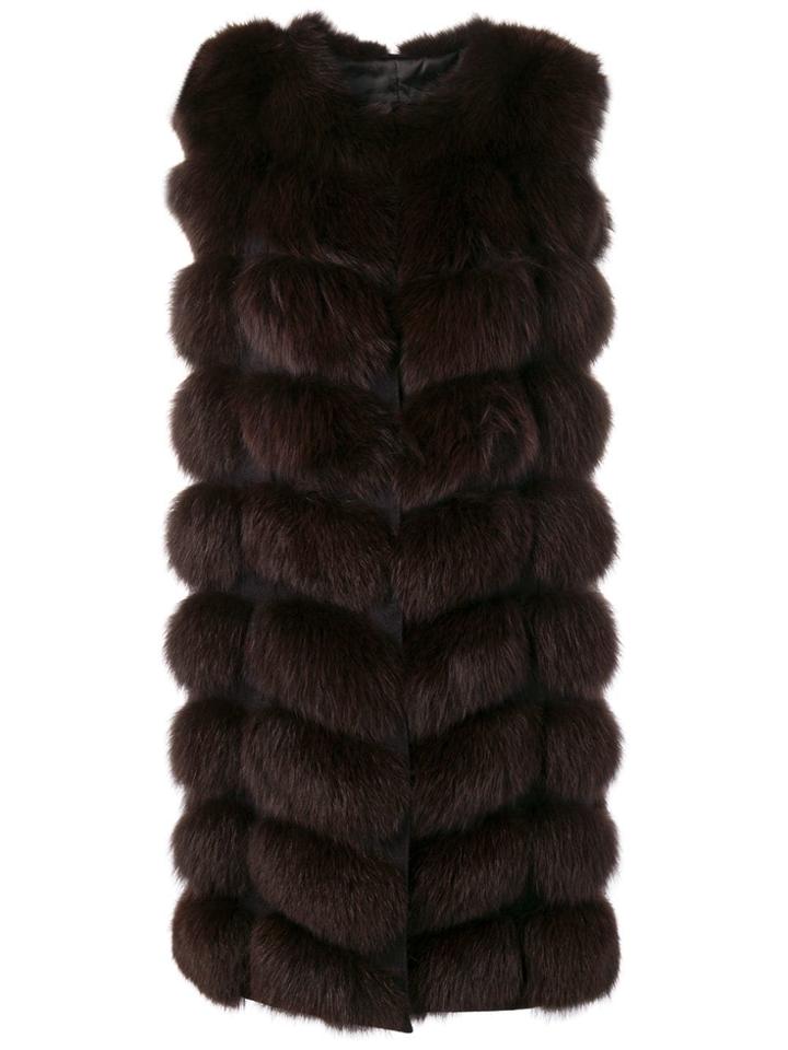 Liska Fox Fur Vest - Brown