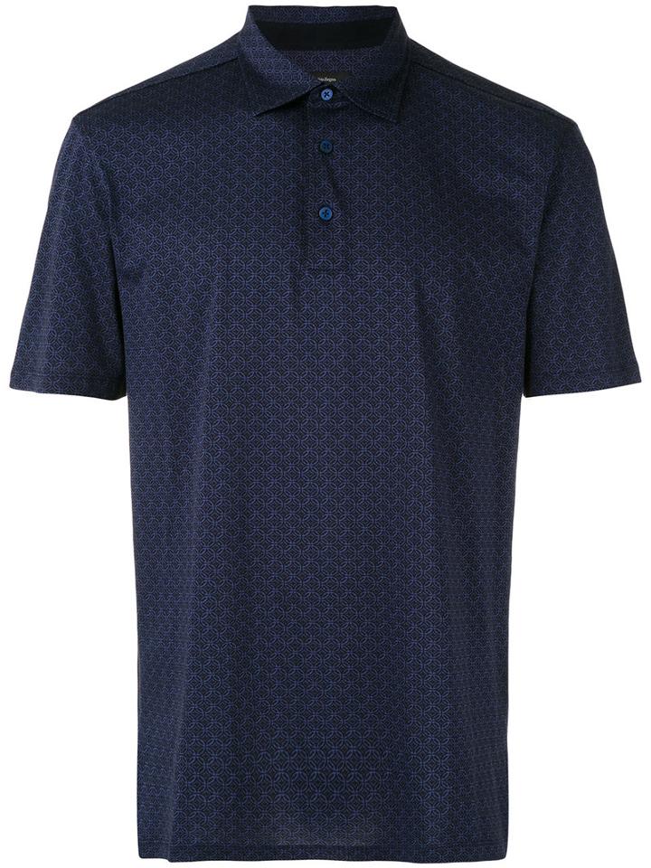 Ermenegildo Zegna - Patterned Polo - Men - Cotton - 48, Blue, Cotton
