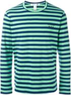 Comme Des Garçons Shirt Boy Striped Longsleeved T-shirt, Size: L, Blue, Cotton