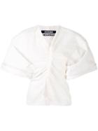 Jacquemus - Wrap Front Kimono Sleeve Top - Women - Cotton/polyester - 36, White, Cotton/polyester