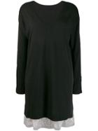 Twin-set Lurex Band Dress With Slip - Black