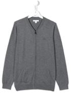 Burberry Kids Elbow Patch Zip Cardigan, Boy's, Size: 14 Yrs, Grey
