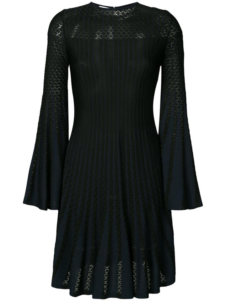 Oscar De La Renta Long-sleeve Flared Dress - Blue