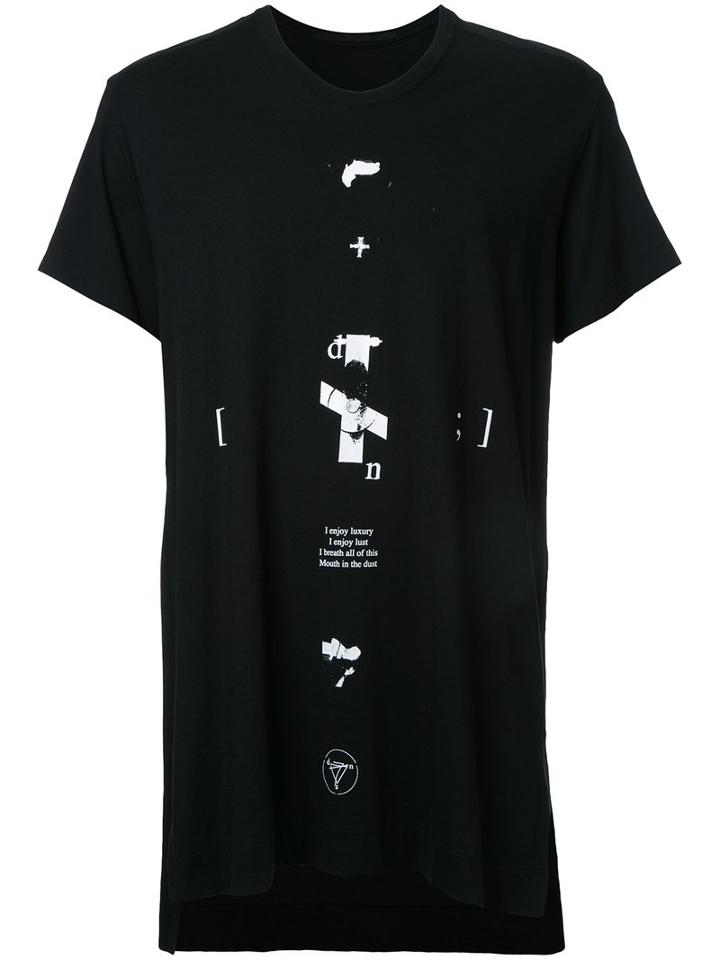 Julius Text Print T-shirt, Men's, Size: 4, Black, Cotton/modal