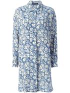 Louis Feraud Vintage Vine Print Shirt Dress, Women's, Size: 38, Blue