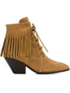 Giuseppe Zanotti Design Fringed Boots, Women's, Size: 36, Brown, Suede/leather