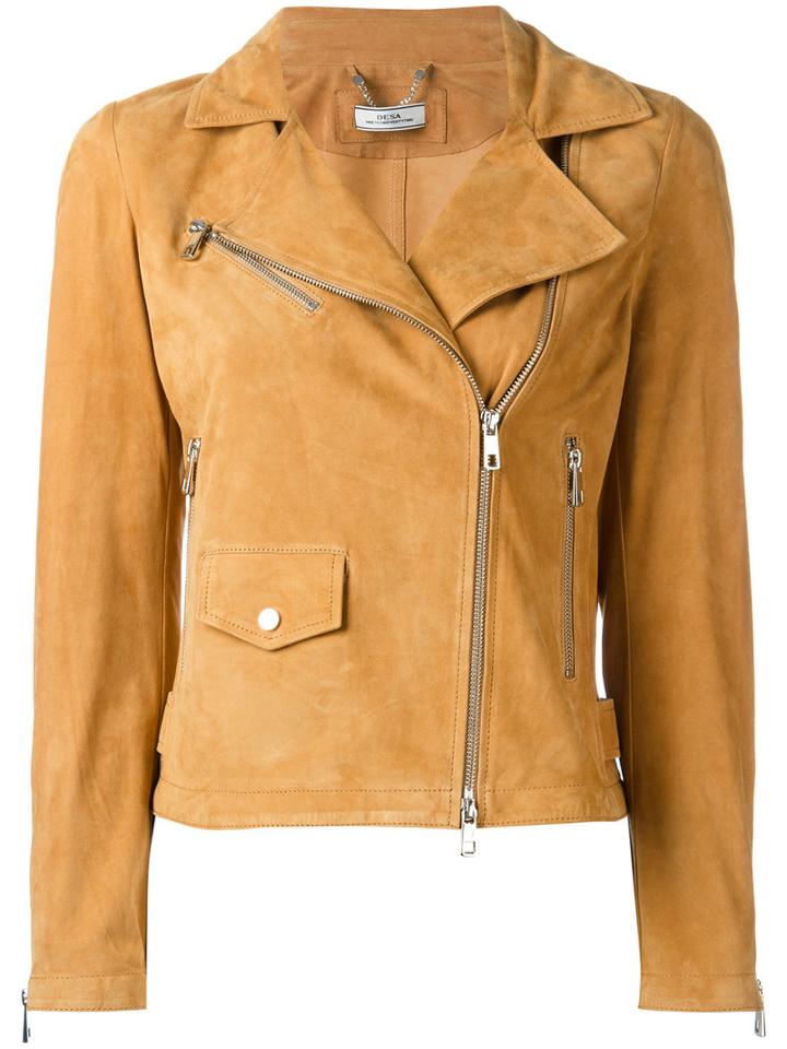 Desa Collection Zip Up Jacket, Women's, Size: 38, Nude/neutrals, Cotton/lurex