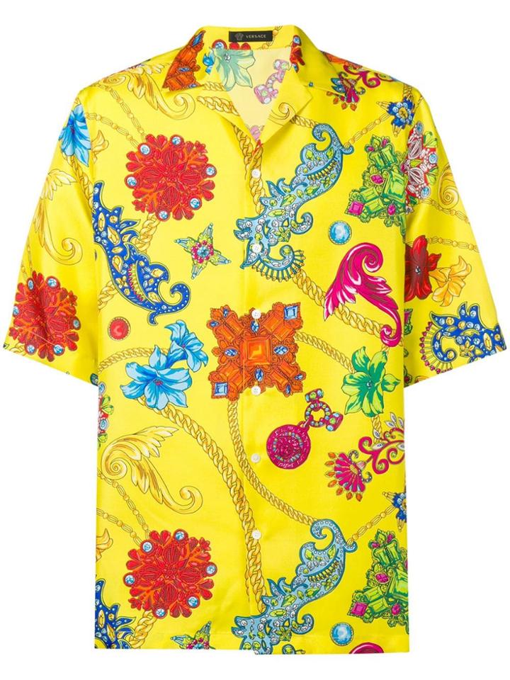 Versace Baroque Print Shirt - Yellow