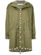 Tu Es Mon Trésor Pearl Trim Parka - Green