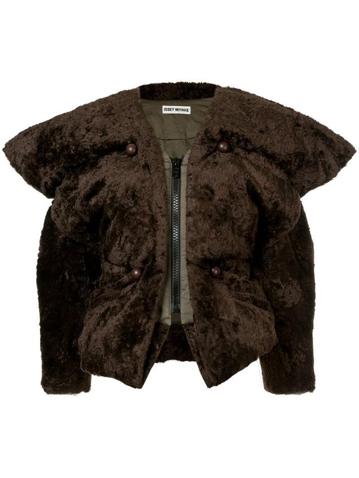 Issey Miyake Pre-owned Exaggerated Fuzzy Jacket - Green
