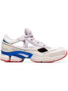 Adidas By Raf Simons White, Red And Blue Ozweego Sneakers With Socks