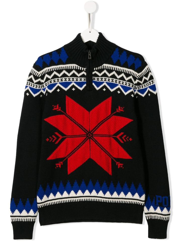 Ralph Lauren Kids Teen Intarsia Knit Sweater - Black