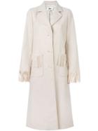 Mm6 Maison Margiela 'frill Frill' Coat, Women's, Size: 44, Nude/neutrals, Polyamide/viscose/wool