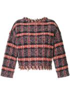 Coohem Tartan Tweed Sweater - Red