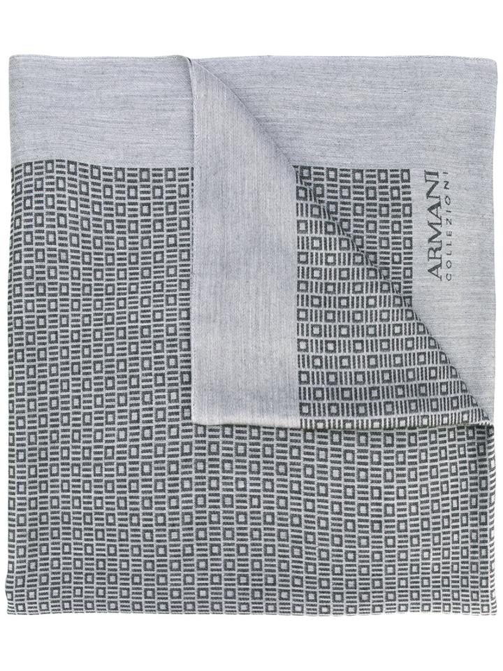 Armani Collezioni - Printed Fringed Scarf - Men - Polyester/modal/viscose - One Size, Grey, Polyester/modal/viscose