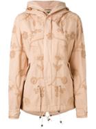 Mr & Mrs Italy Floral Embroidery Parka, Women's, Size: Xs, Pink/purple, Cotton