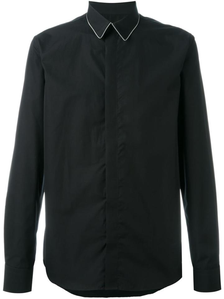 Givenchy Chain Trim Shirt, Men's, Size: 40, Black, Cotton/brass