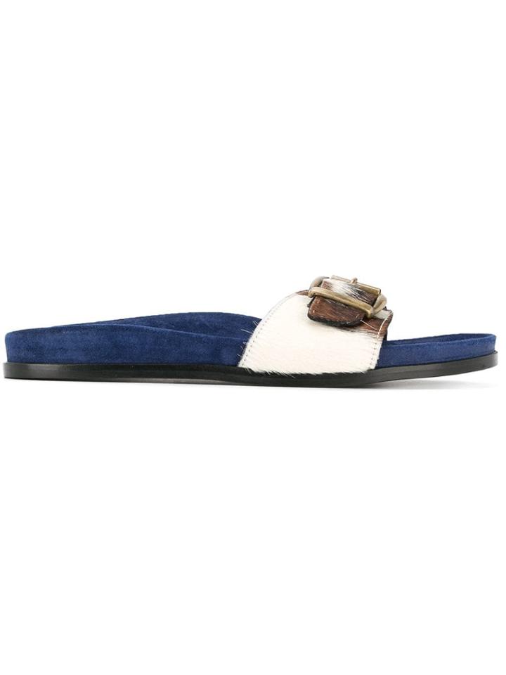 Avec Modération Slip-on Buckle Sandals - Blue