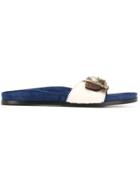 Avec Modération Slip-on Buckle Sandals - Blue