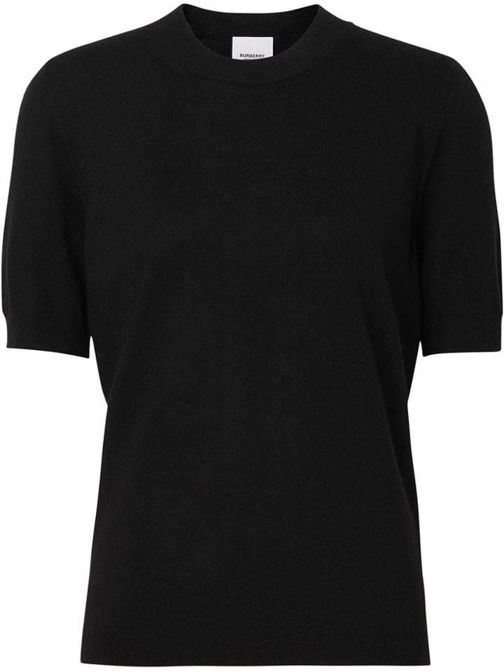 Burberry Logo Short-sleeved Sweater - Black