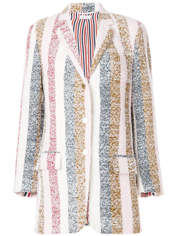 Thom Browne Striped Eyelash Tweed Sport Coat Dress - Multicolour