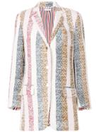Thom Browne Striped Eyelash Tweed Sport Coat Dress - Multicolour
