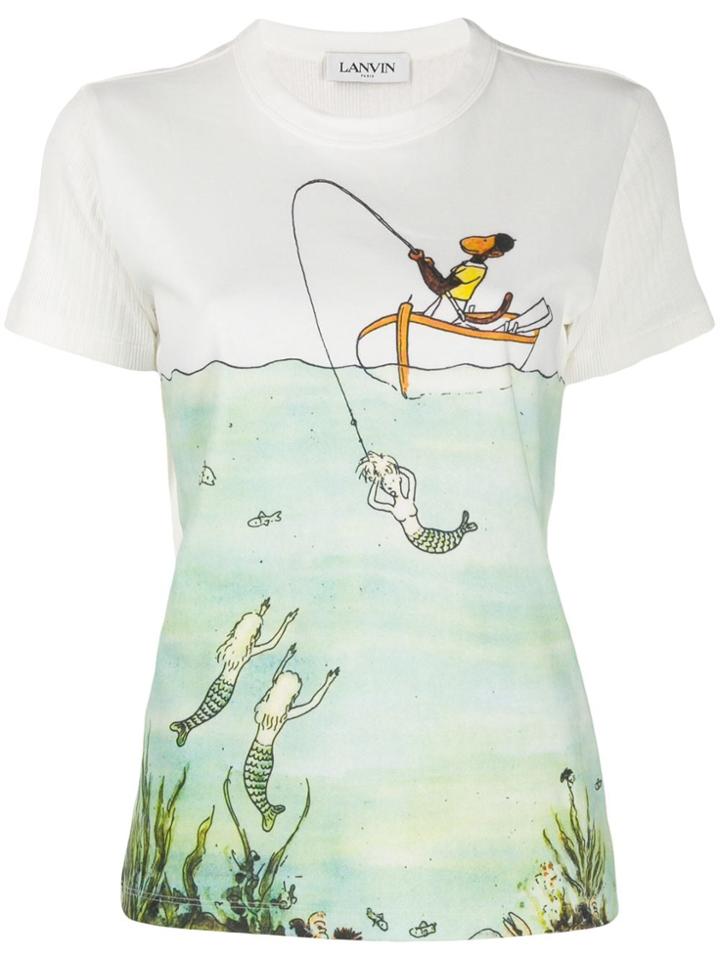 Lanvin Printed Cotton T-shirt - White