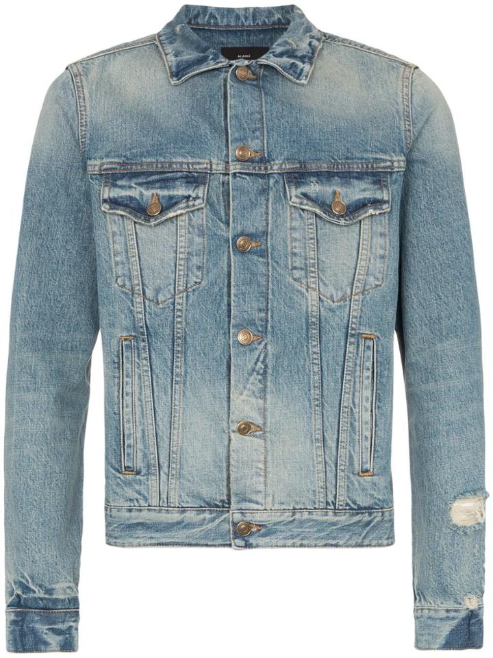 Alanui Cashmere Patch Denim Jacket - Blue