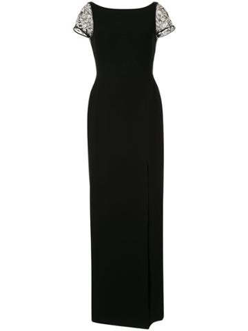 Saiid Kobeisy Beaded Sleeve Evening Dress - Black