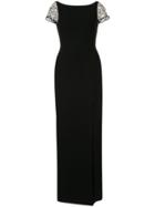 Saiid Kobeisy Beaded Sleeve Evening Dress - Black