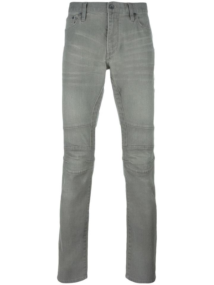 John Varvatos Motocross Slim Fit Jeans, Men's, Size: 32, Grey, Cotton/spandex/elastane