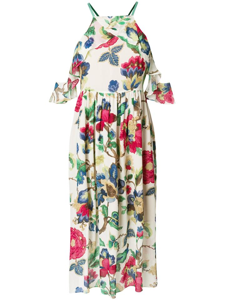 Semicouture Floral Midi Halter Dress - Multicolour