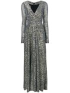 Talbot Runhof V-neck Long-sleeved Gown - Metallic