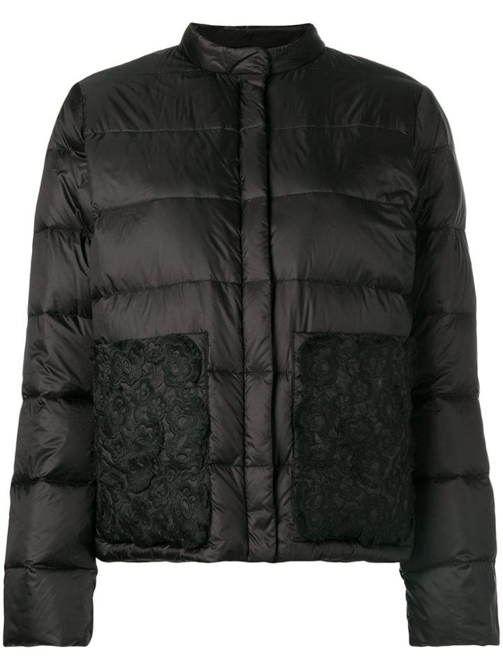 Escada Embroidered Puffer Jacket - Black