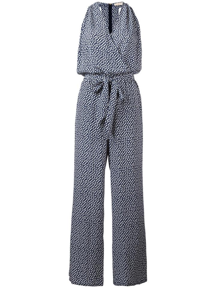 Tory Burch Tie Waist Jumpsuit, Women's, Size: Xs, Blue, Silk