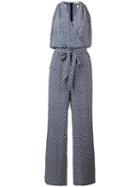 Tory Burch Tie Waist Jumpsuit, Women's, Size: Xs, Blue, Silk
