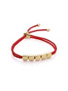 Monica Vinader Gp Linear Bead Coral Bracelet - Red