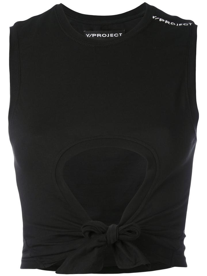 Cut-detail Cropped Top - Women - Cotton - M, Black, Cotton, Y / Project