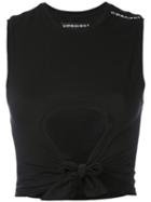 Cut-detail Cropped Top - Women - Cotton - M, Black, Cotton, Y / Project