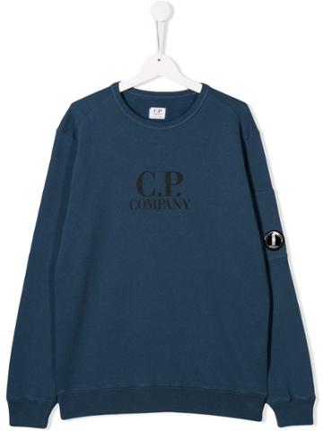 Cp Company Kids Logo Sweatshirt - Blue
