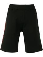 Moschino Logo Embroidered Track Shorts - Black