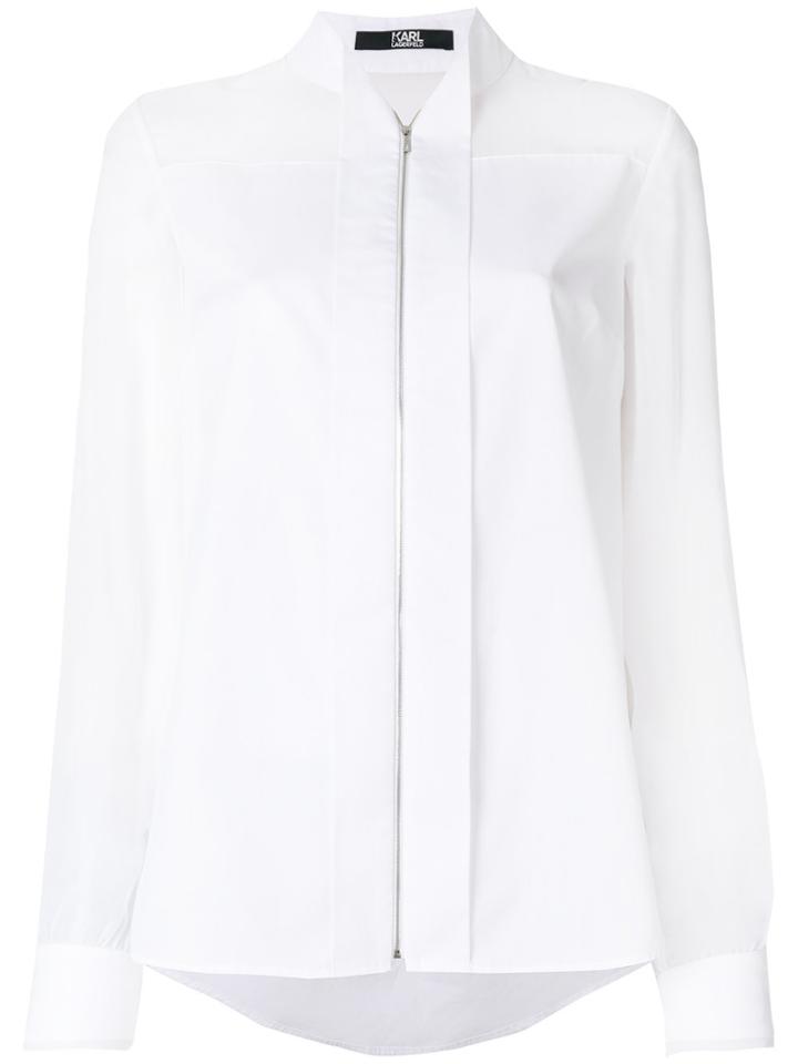 Karl Lagerfeld Panelled Zip Shirt - White