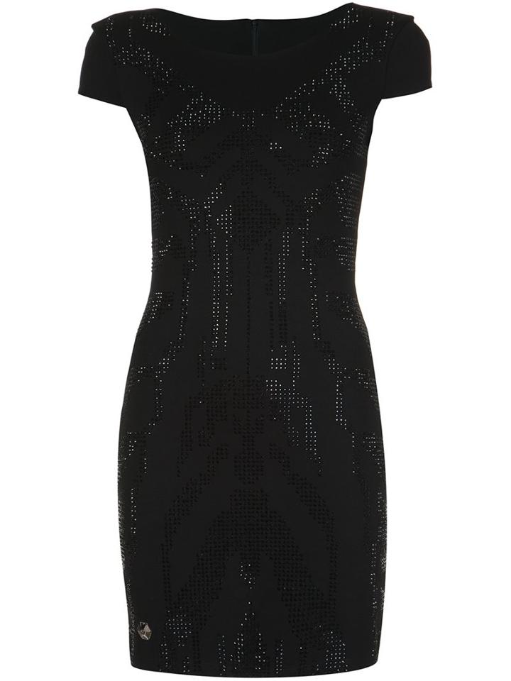 Philipp Plein 'super Geometric' Dress, Women's, Size: Small, Black, Polyester/spandex/elastane/viscose