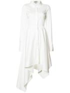 Monse Asymmetric Shirt Dress, Women's, Size: 4, White, Cotton/nylon/spandex/elastane